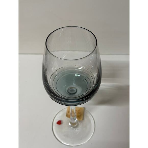 NEW Elegant White Wine Glass with Blue Swirl Design. - Picture 2 of 3